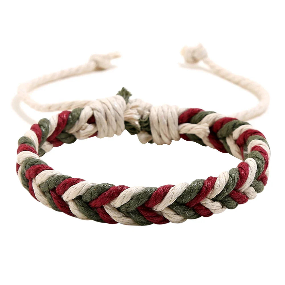 Braziliaanse armband van katoendraad met natuurlijke uitstraling rood