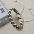 Braziliaanse armband van katoendraad met natuurlijke uitstraling groen