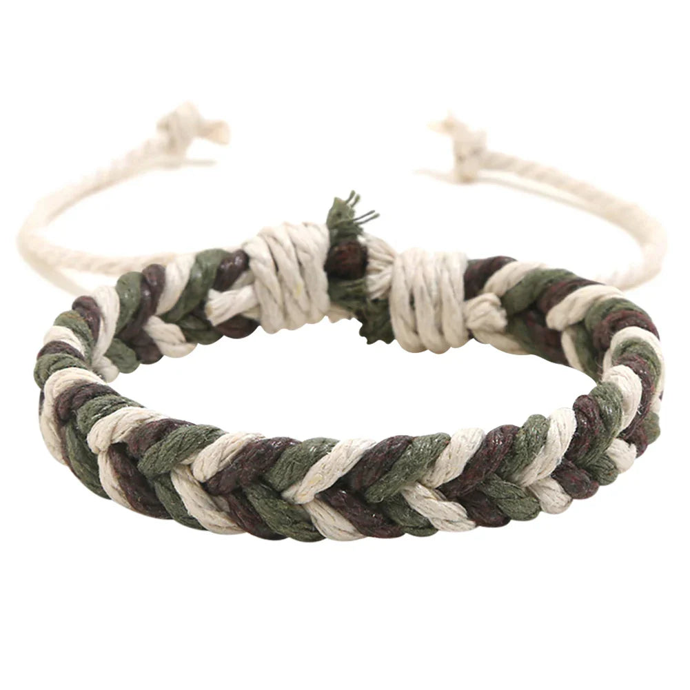 Braziliaanse armband van katoendraad met natuurlijke uitstraling groen