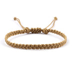 Dunne en verstelbare Braziliaanse armband beige
