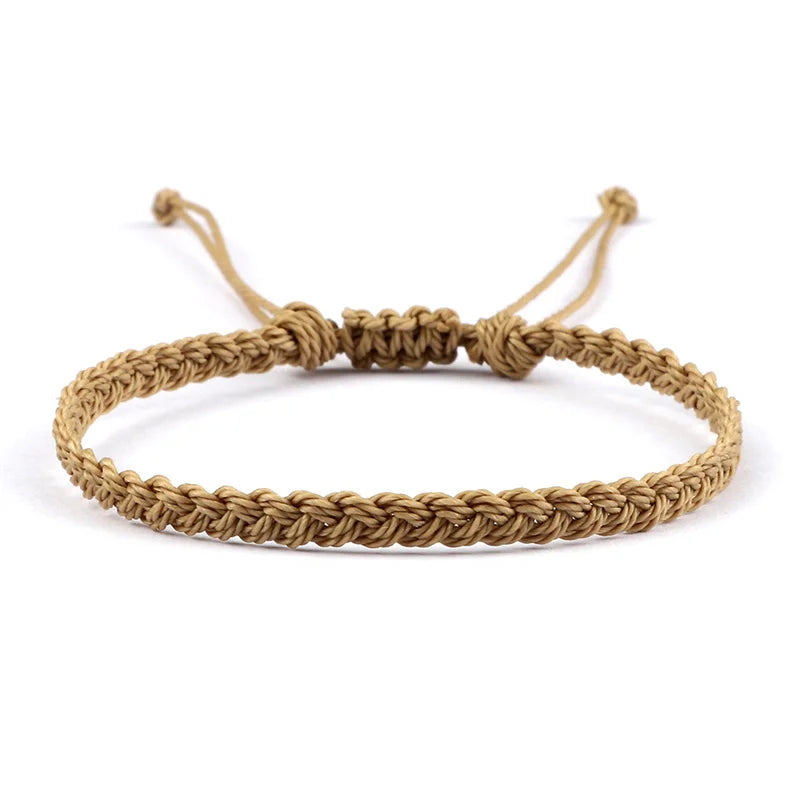 Dunne en verstelbare Braziliaanse armband beige