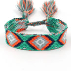 Brede Braziliaanse armband met geometrische patronen groen