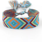 Brede Braziliaanse armband met geometrische patronen oranje