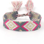Brede Braziliaanse armband met geometrische patronen roze