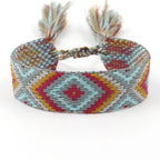 Brede Braziliaanse armband met geometrische patronen rood 