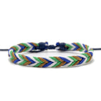 Minimalistische Braziliaanse armband van blauw en wit katoendraad