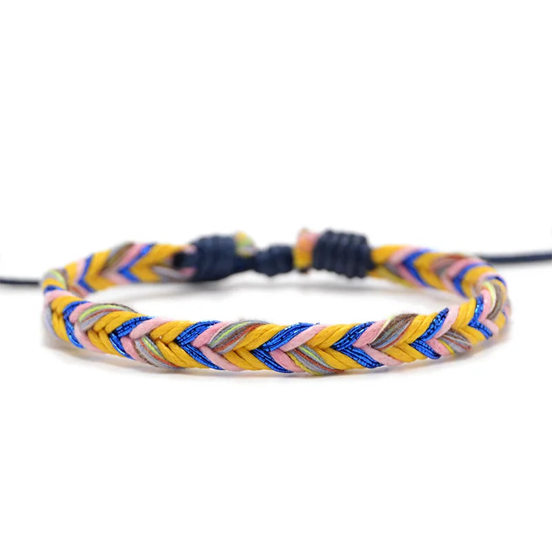 Minimalistische Braziliaanse armband van geel katoendraad