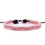 Minimalistische Braziliaanse armband van roze katoendraad