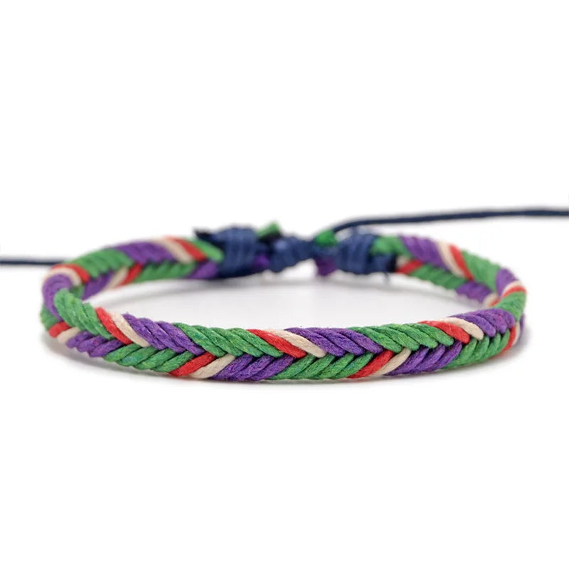 Minimalistische Braziliaanse armband van paars katoendraad