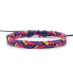 Minimalistische Braziliaanse armband van paars katoendraad