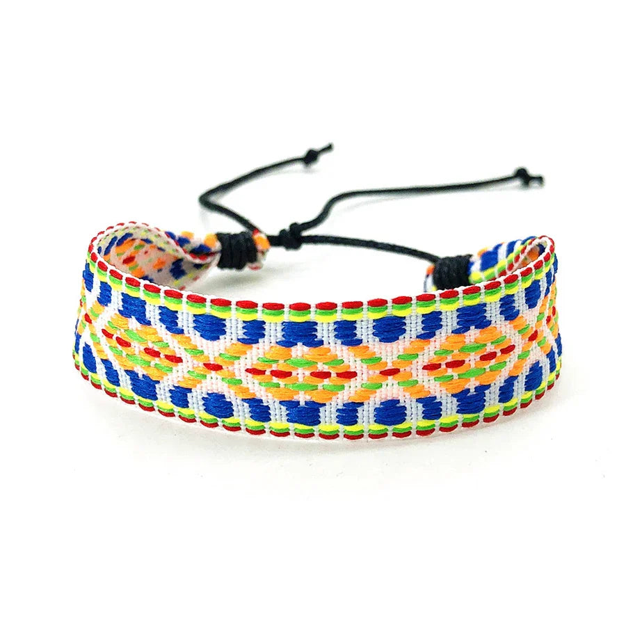 Braziliaans armbandje uniseks Vakantiestijl geel en blauw