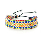 Braziliaans armbandje uniseks Vakantiestijl geel en blauw