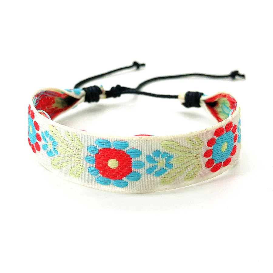 Braziliaans armbandje uniseks Vakantiestijl rood en blauw