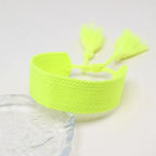 Zachte Pastel Handgemaakte Braziliaanse armband geel
