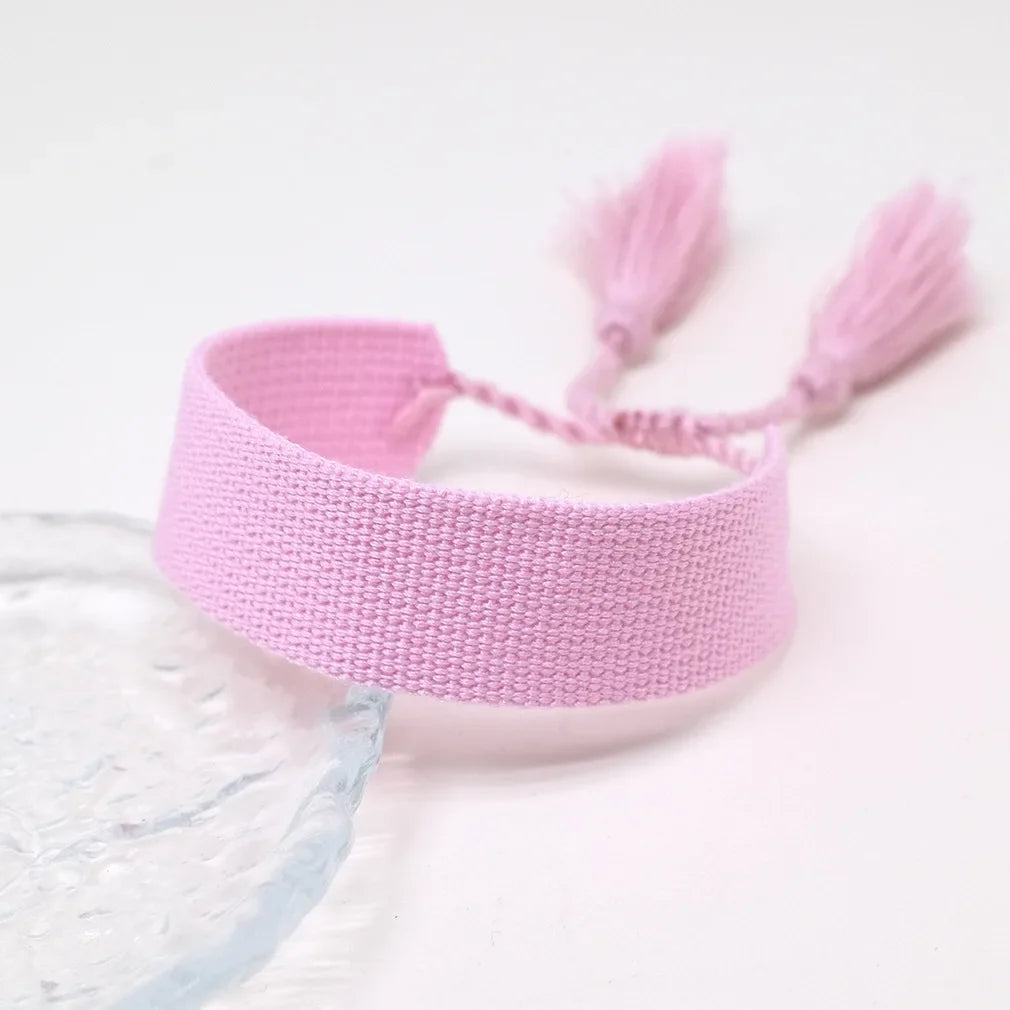 Zachte Pastel Handgemaakte Braziliaanse armband roze