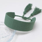 Zachte Pastel Handgemaakte Braziliaanse armband donkergroen