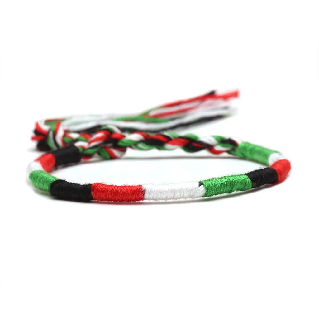 Braziliaans armbandje hippie bohemien stijl groen en wit