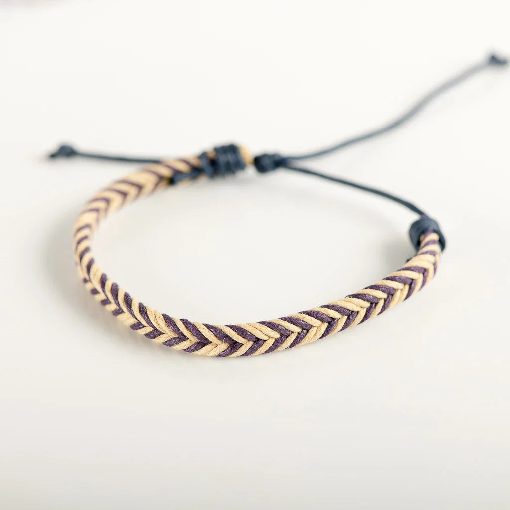 Gevlochten Braziliaanse armband beige