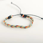 Gevlochten Braziliaanse armband beige en rood