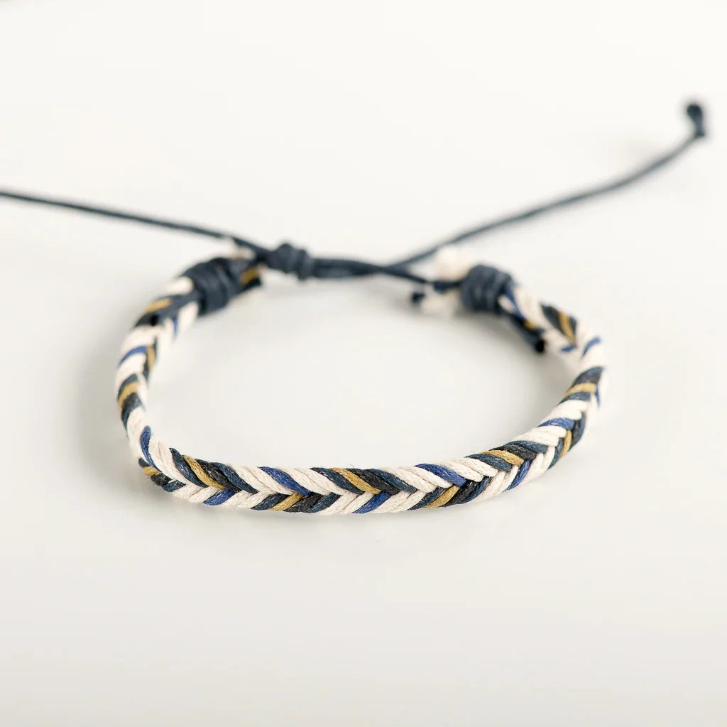 Gevlochten Braziliaanse armband blauw