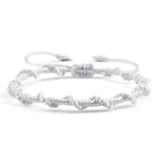 Handgemaakte gevlochten Braziliaanse armband wit