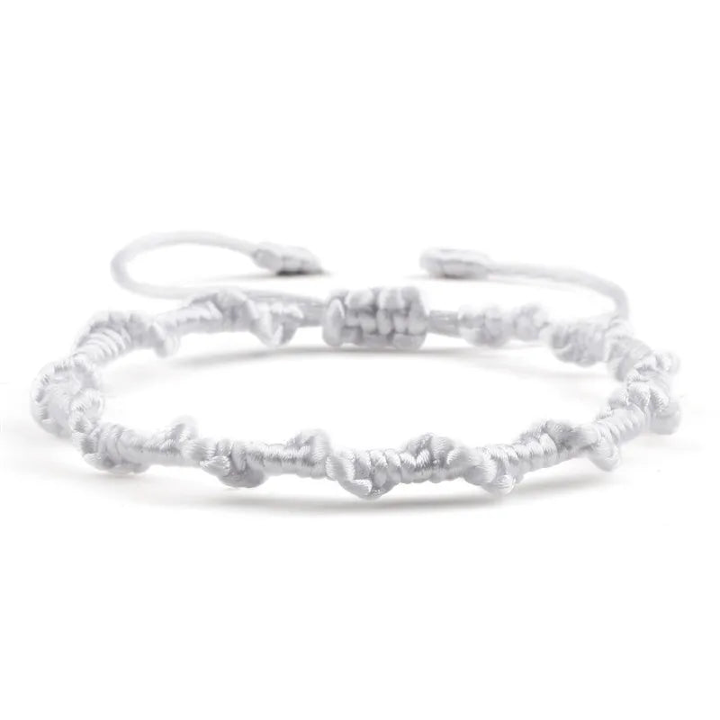 Handgemaakte gevlochten Braziliaanse armband wit