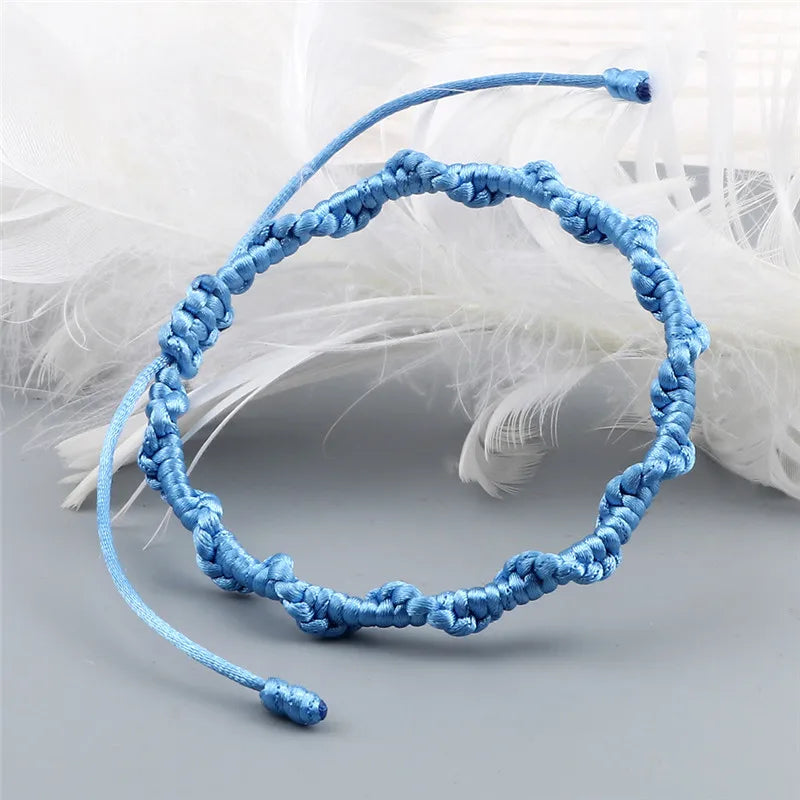Handgemaakte gevlochten Braziliaanse armband lichtblauw