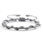 Handgemaakte gevlochten Braziliaanse armband grijs