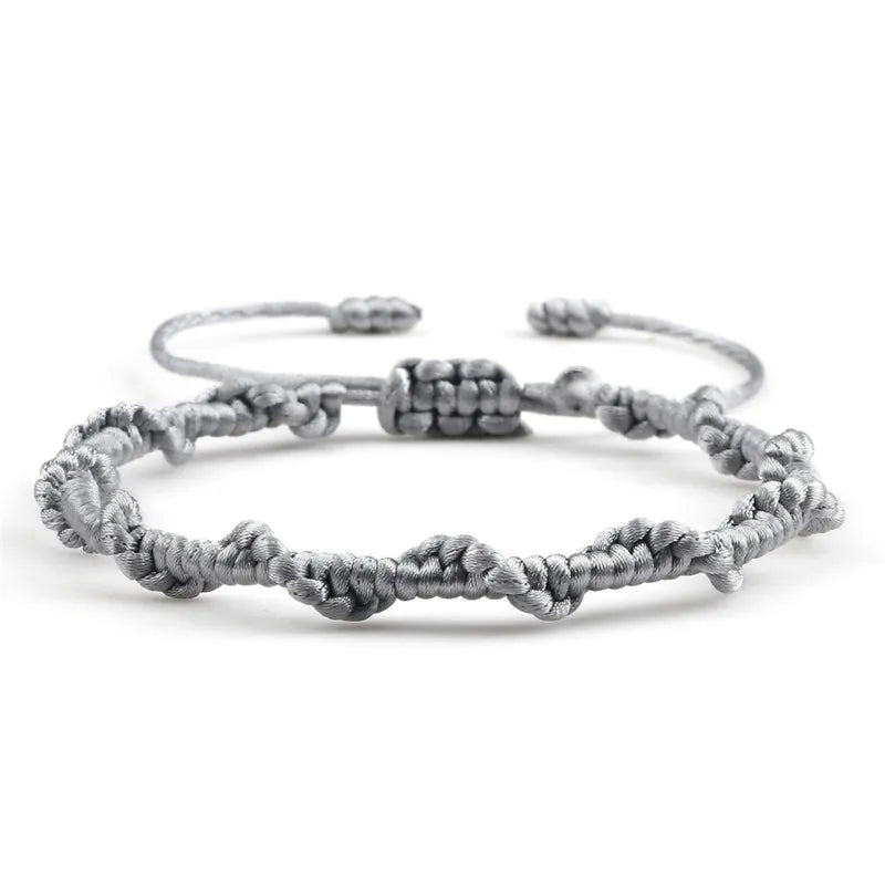 Handgemaakte gevlochten Braziliaanse armband grijs