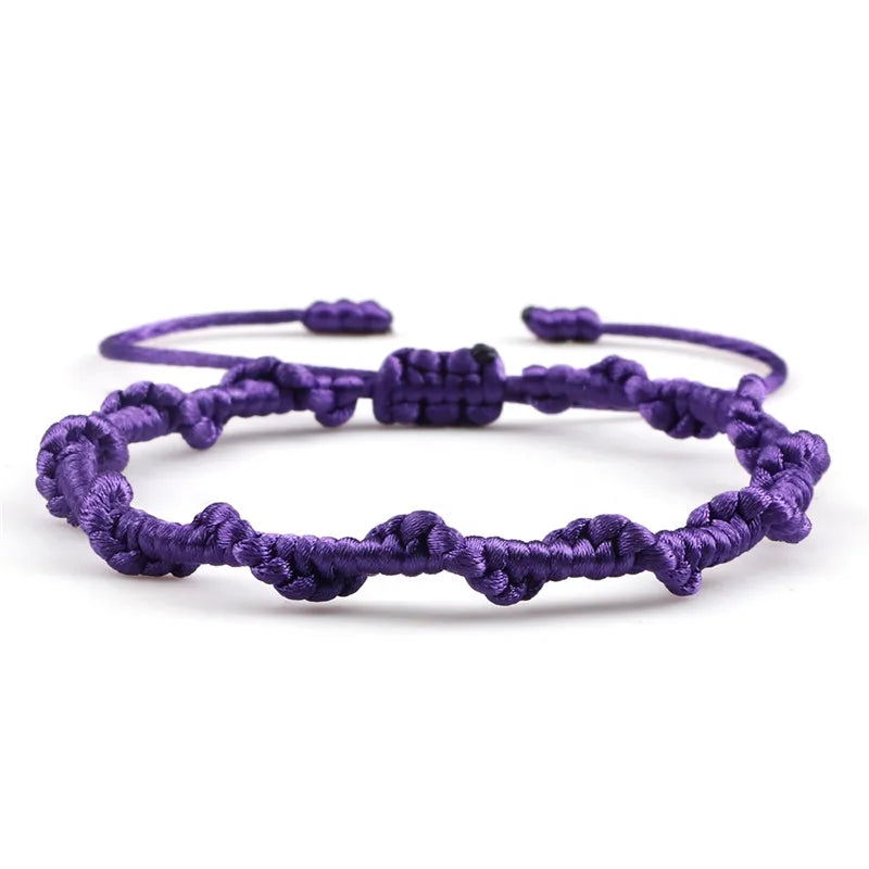 Handgemaakte gevlochten Braziliaanse armband paars