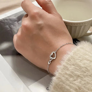 Bracelet Cœur Amour Infini Argent pour Femme