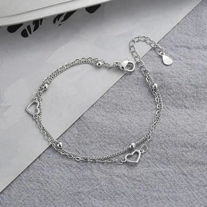 Bracelet Cœur Argent pour Femme