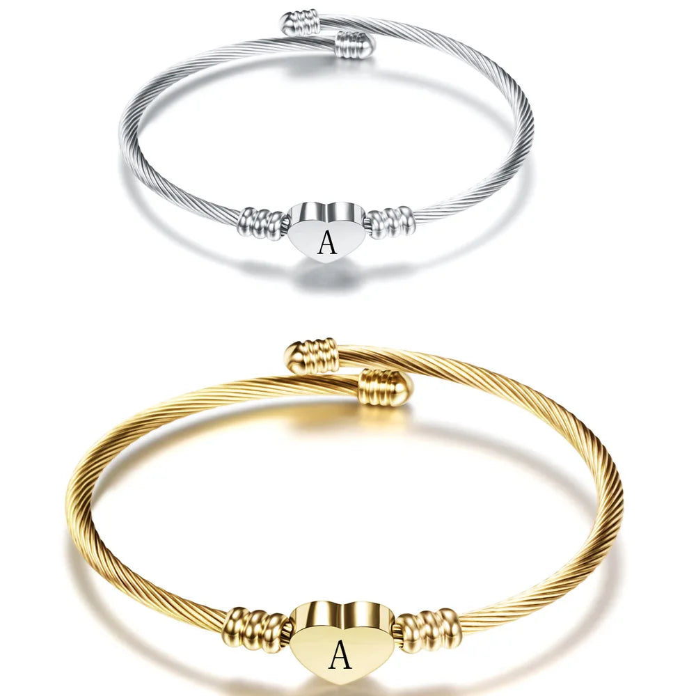 Hartarmband met initiaal 