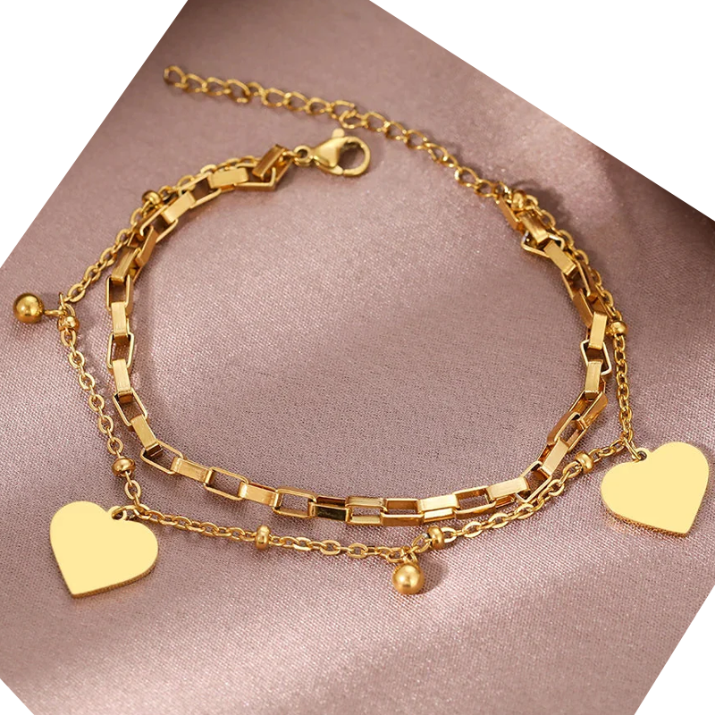Dubbele Hart Armband voor Dames