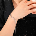 Armband hart en engelenvleugels zilver