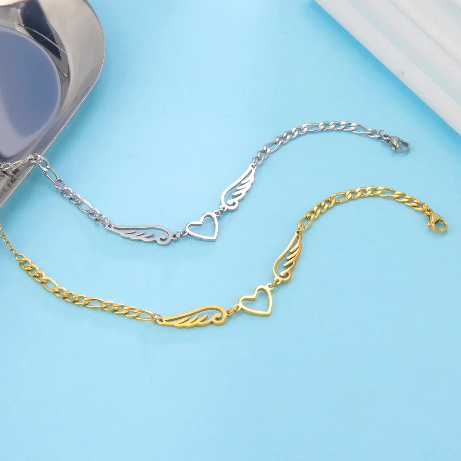 Armband hart en engelenvleugels