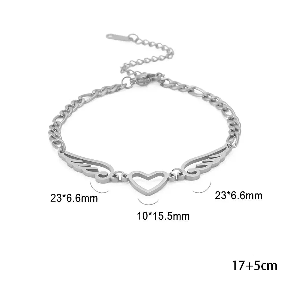 Armband hart en engelenvleugels