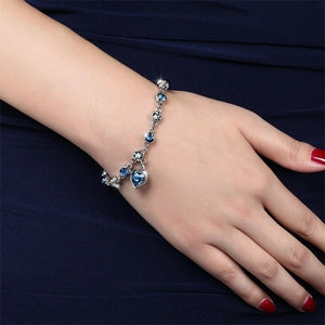 Bracelet Coeur Femme Gourmette Argent Zircon