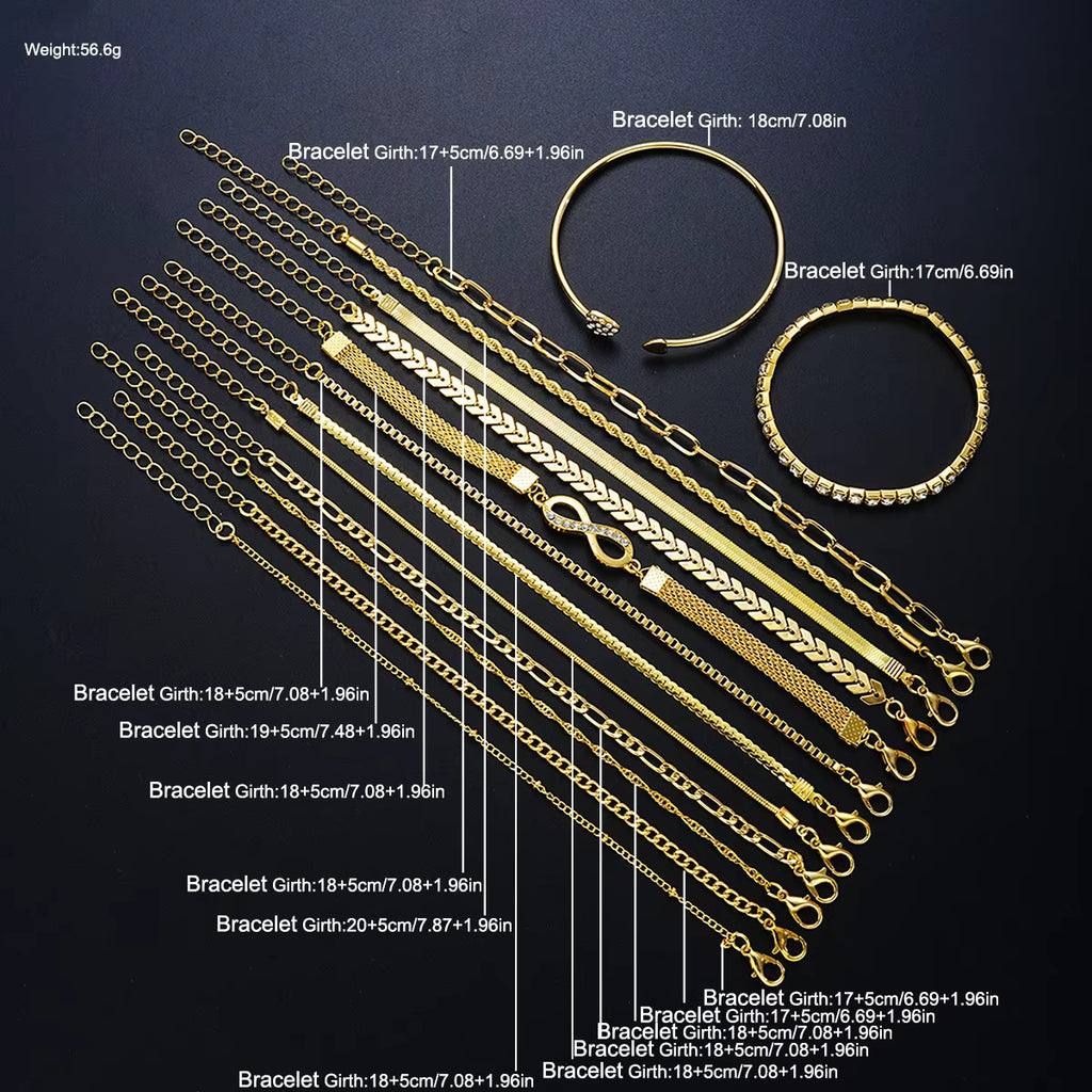 Armband Oneindig Hart Zilver en Goud (Set van 3 Armbanden)

