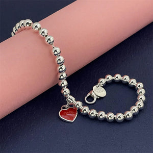 Bracelet Coeur Rouge Femme