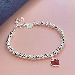 Bracelet Coeur Rouge Femme