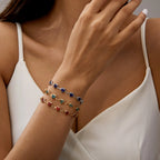 Armband met geëmailleerde hartjes