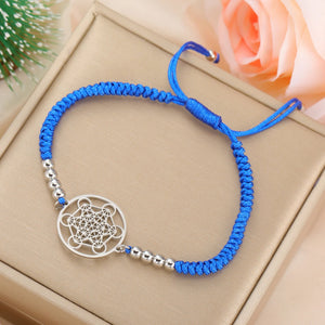 Bracelet Coloré Cube de Métatron bleu