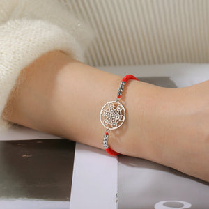 Bracelet Coloré Cube de Métatron rouge