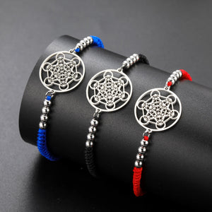 Bracelet Coloré Cube de Métatron rouge