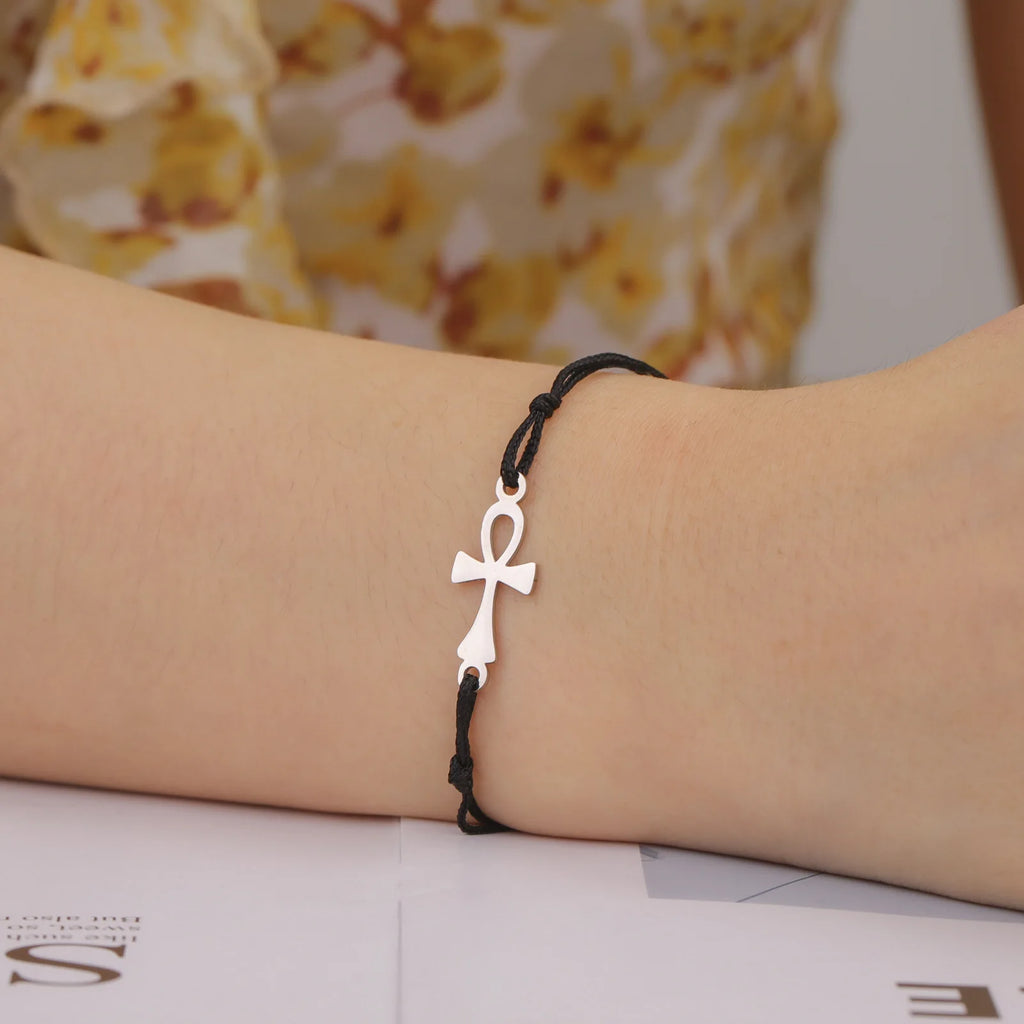 Bracelet Croix d'Ankh Egypte noir