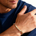 Cubaanse armband voor heren met Arabisch Ali Zulfiqar zwaard in zilver