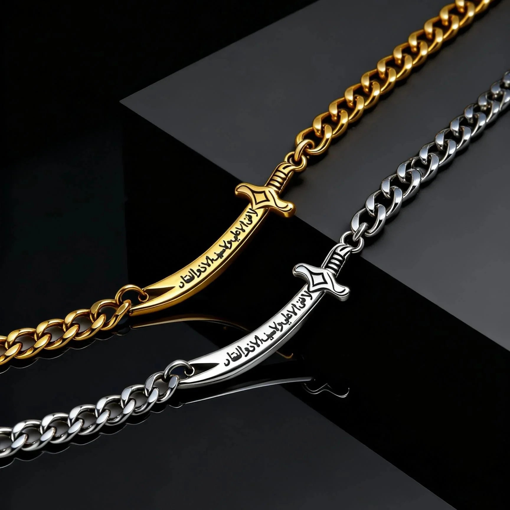 Cubaanse armband voor heren met Arabisch Ali Zulfiqar zwaard