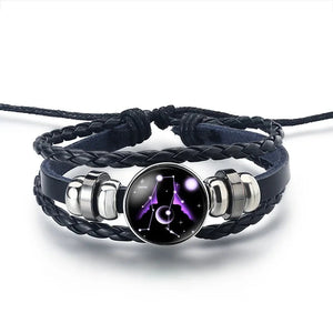 Bracelet Cuir Signe du Zodiaque 12 Constellations gémeaux