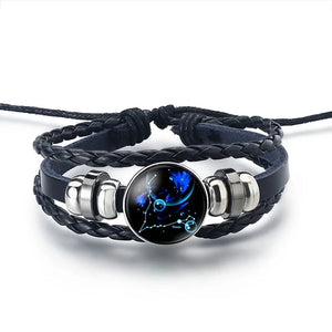 Bracelet Cuir Signe du Zodiaque 12 Constellations poisson